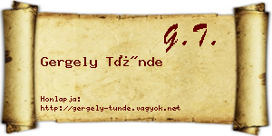 Gergely Tünde névjegykártya