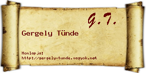 Gergely Tünde névjegykártya